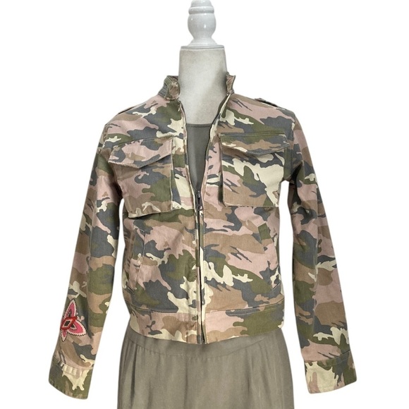 Zadig & Voltaire Charlotte Camo Jacket LOVE Spellout - Picture 1 of 14